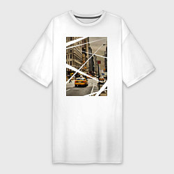 Футболка женская-платье NY Taxi, цвет: белый