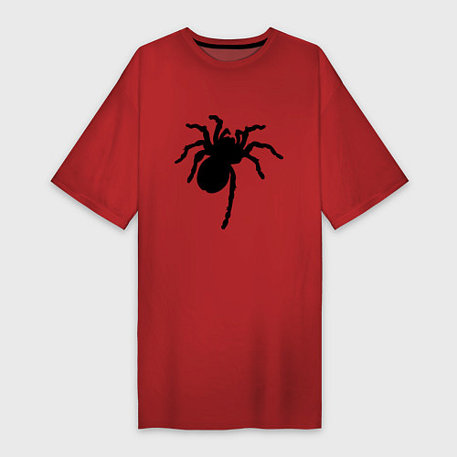 Женская футболка-платье Черный паук / Красный – фото 1