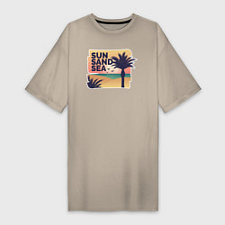 Женская футболка-платье Солнце, песок, море