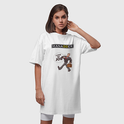 Женская футболка-платье MANAGGER / Белый – фото 3