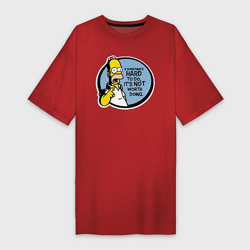 Женская футболка-платье Гомер Симпсон / Красный – фото 1