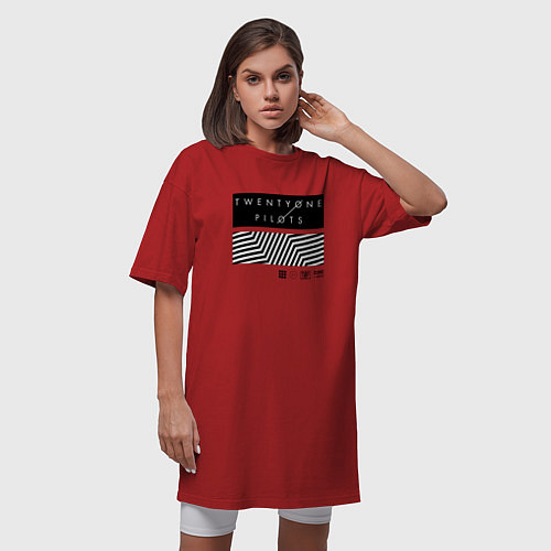 Женская футболка-платье TOP: Geometry / Красный – фото 3