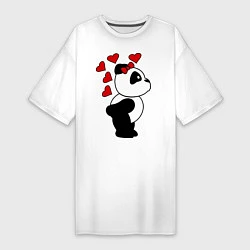 Женская футболка-платье Поцелуй панды: для нее