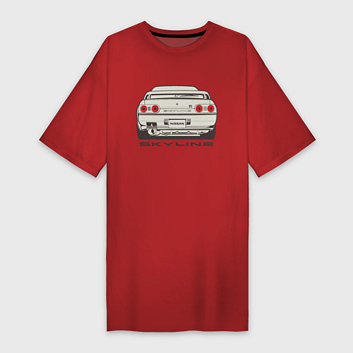 Женская футболка-платье Nissan Skyline R32 / Красный – фото 1