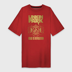 Футболка женская-платье Linkin Park: Road to Revolution, цвет: красный