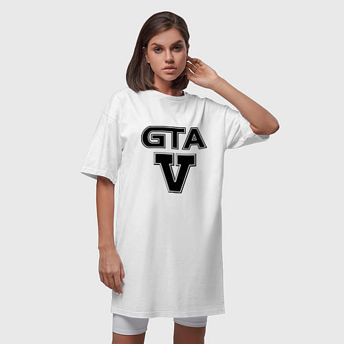 Женская футболка-платье GTA 5 / Белый – фото 3