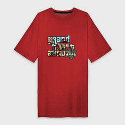 Футболка женская-платье GTA 5 Stories, цвет: красный