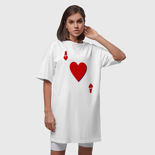 Женская футболка-платье Червовый туз / Белый – фото 3
