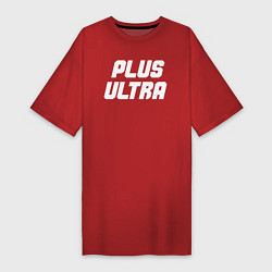 Футболка женская-платье MHA - PLUS ULTRA белый, цвет: красный