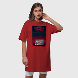 Футболка женская-платье Название и магнитофон, цвет: красный — фото 2