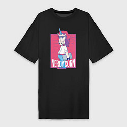 Женская футболка-платье Умный Единорог