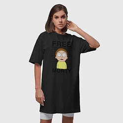 Футболка женская-платье Free Morty, цвет: черный — фото 2