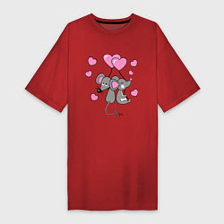 Женская футболка-платье Влюбленные мышки