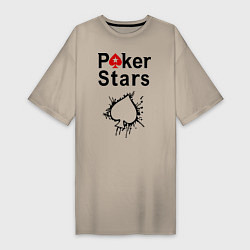 Футболка женская-платье Poker Stars, цвет: миндальный