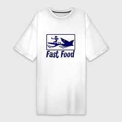 Женская футболка-платье Shark fast food