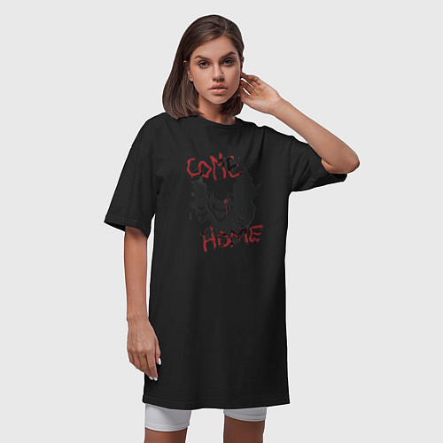 Женская футболка-платье Come home / Черный – фото 3