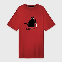 Женская футболка-платье What cat