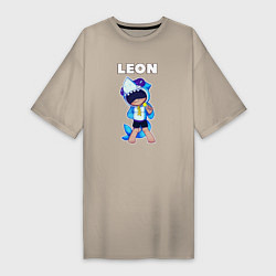 Женская футболка-платье Brawl Stars LEON