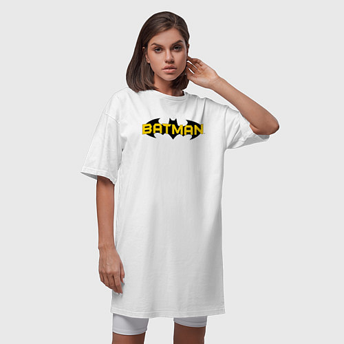 Женская футболка-платье Batman Logo / Белый – фото 3
