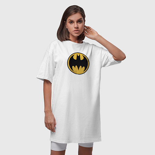 Женская футболка-платье Batman Sign / Белый – фото 3