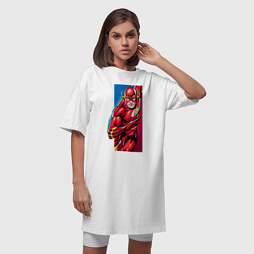 Женская футболка-платье Flash, Justice League / Белый – фото 3