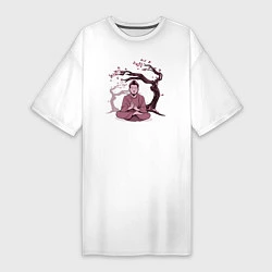 Женская футболка-платье Будда Сакура