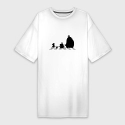 Футболка женская-платье Totoro Beatles, цвет: белый