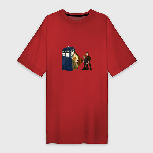 Женская футболка-платье Доктор Кто - The X-Files / Красный – фото 1