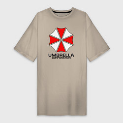 Футболка женская-платье UMBRELLA CORP, цвет: миндальный