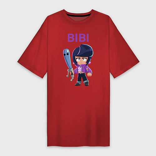 Женская футболка-платье BRAWL STARS BIBI / Красный – фото 1