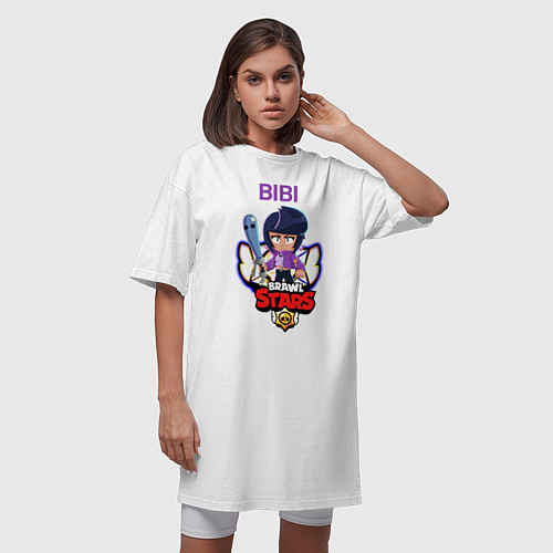 Женская футболка-платье BRAWL STARS BIBI / Белый – фото 3