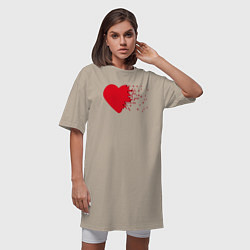 Футболка женская-платье Сердце, цвет: миндальный — фото 2