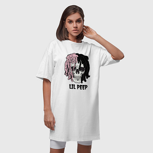 Женская футболка-платье Lil Peep / Белый – фото 3