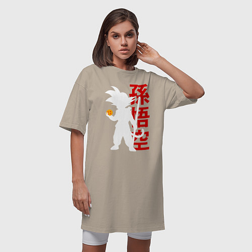 Женская футболка-платье Dragon Ball Goku / Миндальный – фото 3