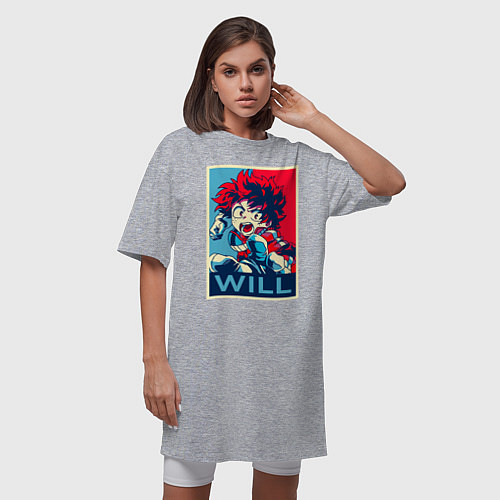 Женская футболка-платье MY HERO ACADEMIA Will / Меланж – фото 3