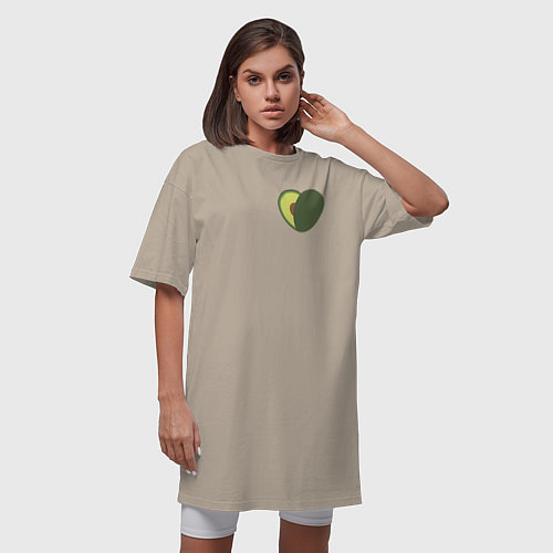 Женская футболка-платье Avocado Heart / Миндальный – фото 3