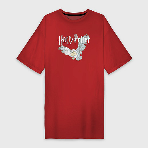 Женская футболка-платье Гарри Поттер: Букля / Красный – фото 1