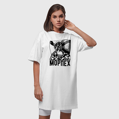 Женская футболка-платье Морпех / Белый – фото 3
