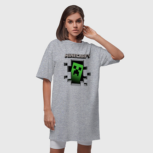 Женская футболка-платье Minecraft / Меланж – фото 3