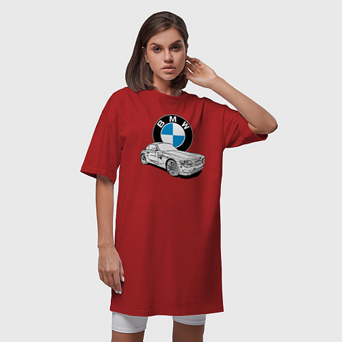 Женская футболка-платье BMW / Красный – фото 3