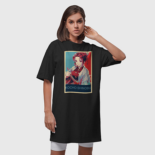 Женская футболка-платье Кочо Шинобу / Черный – фото 3