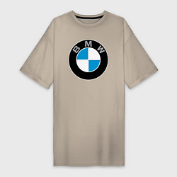 Футболка женская-платье BMW, цвет: миндальный