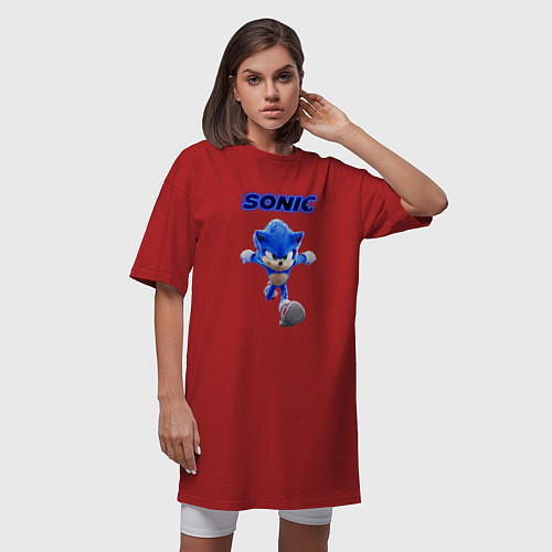 Женская футболка-платье SONIC / Красный – фото 3