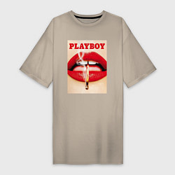 Футболка женская-платье PLAYBOY, цвет: миндальный