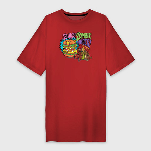 Женская футболка-платье Zombie Burger ! / Красный – фото 1