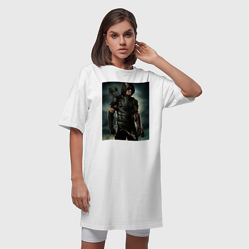 Женская футболка-платье Green Arrow / Белый – фото 3