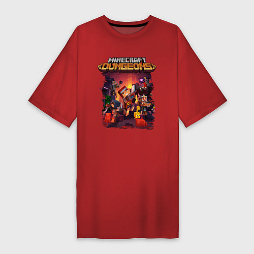 Женская футболка-платье Minecraft Dungeons / Красный – фото 1