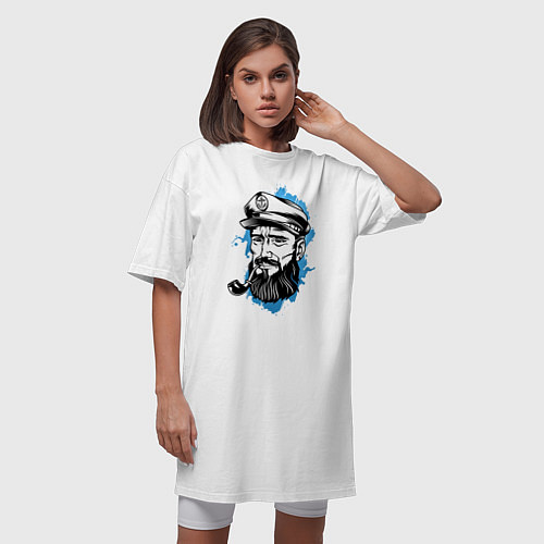 Женская футболка-платье Капитан / Белый – фото 3