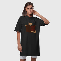Футболка женская-платье Интернет для котов, цвет: черный — фото 2