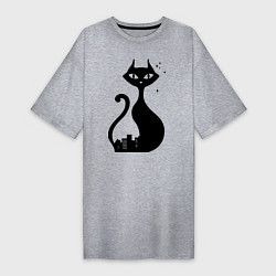 Женская футболка-платье Влюбленные коты (Кошка)